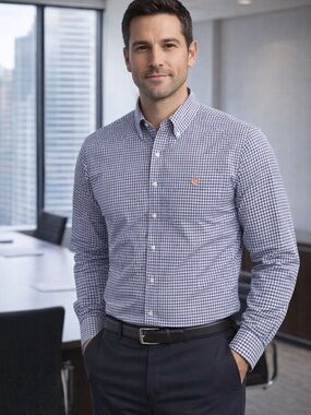 Southern Tide Auburn University Gingham Button-Down Shirt Men’s XL NWOT